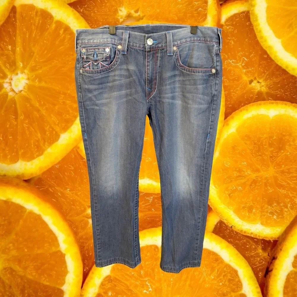 True Religion Straight Leg Jeans Mens Dark Wash Denim‎ Size 38